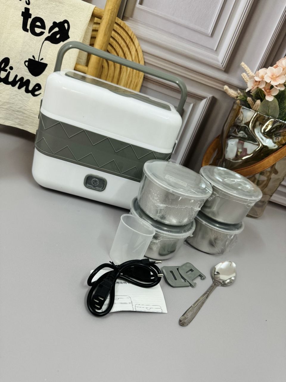 ظرف غدای برقی دو طبقه 