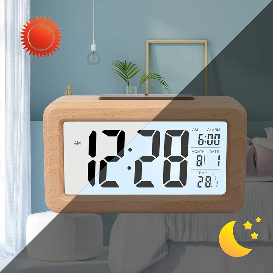 ساعت رومیزی چوبی نوستالژی مدرن و هوشمند