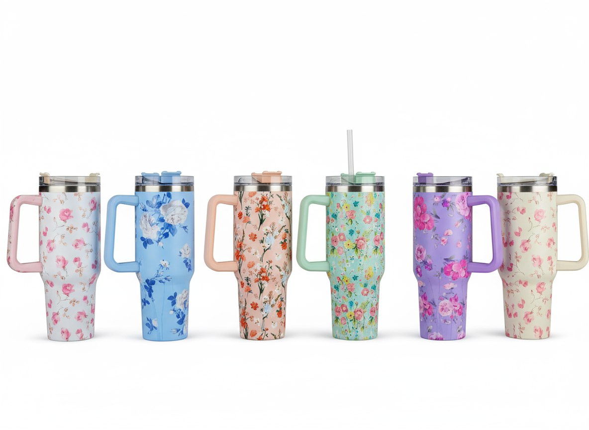 ماگ استنلی طرح گلدار 