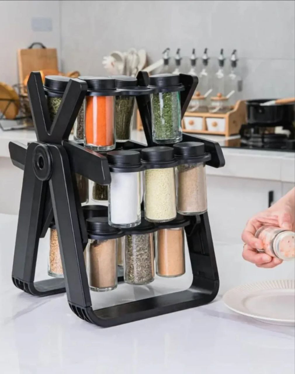 جا ادویه چرخشی ۱۸ خانه 