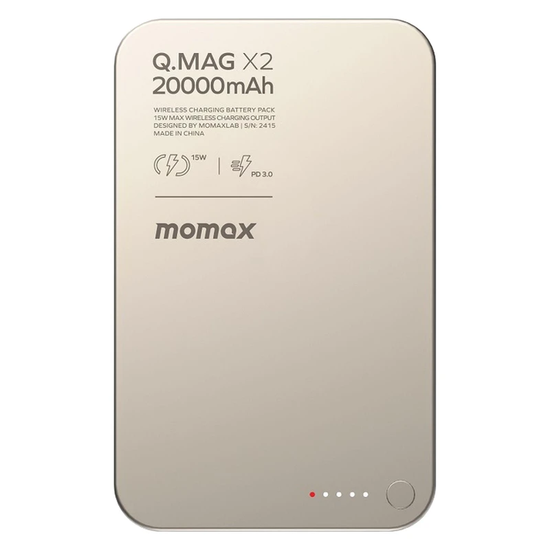 پاوربانک بیسیم مگسیف 35 وات 20000 میلی‌آمپر مومکس مدل Momax Q.Mag X2 IP133