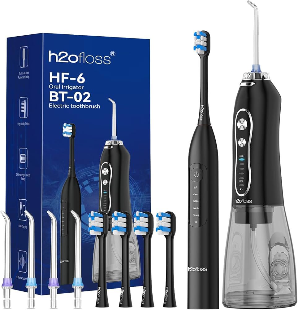 واتر جت و مسواک برقی H2ofloss مدل HF-6 BT-02 پک کامل