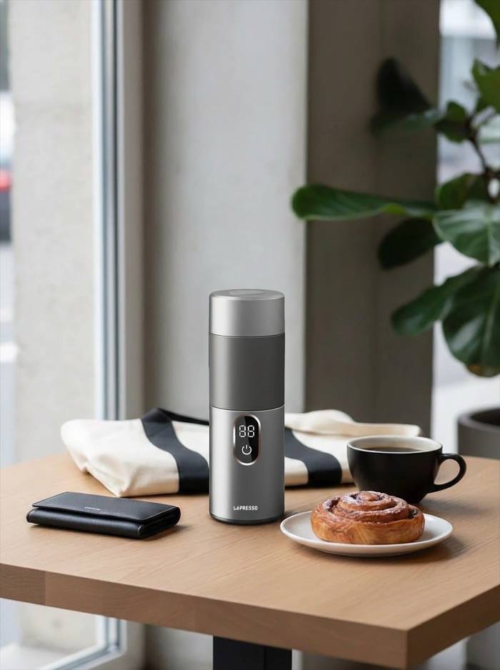 موکاپات برقی قابل حمل (Electric Moka Maker) برند LePresso مدل MokaRiseLPCFFMR041SL