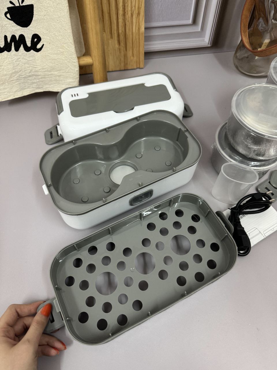 ظرف غدای برقی دو طبقه 